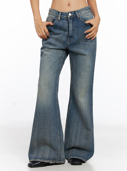 ryujin-vintage-washed-flare-jeans-co514 / Blue