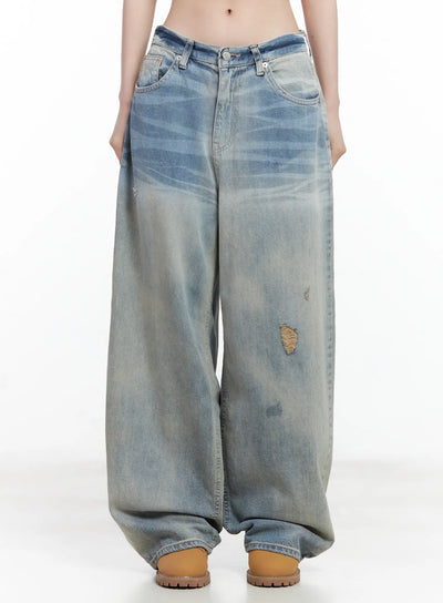 liz-vintage-wide-leg-denim-jeans-cl501 / Blue
