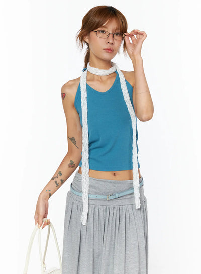 basic-ribbed-halter-top-cu518 / Blue