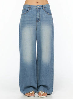 violetta-embroidered-wide-leg-jeans-cu517 / Blue