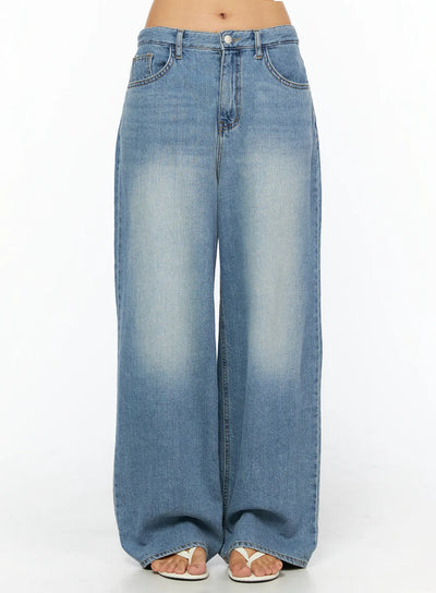 violetta-embroidered-wide-leg-jeans-cu517 / Blue