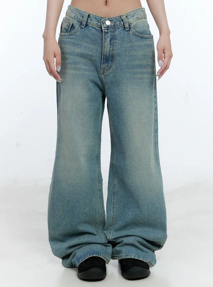 haeun-wide-leg-denim-jeans-cg501 / Blue