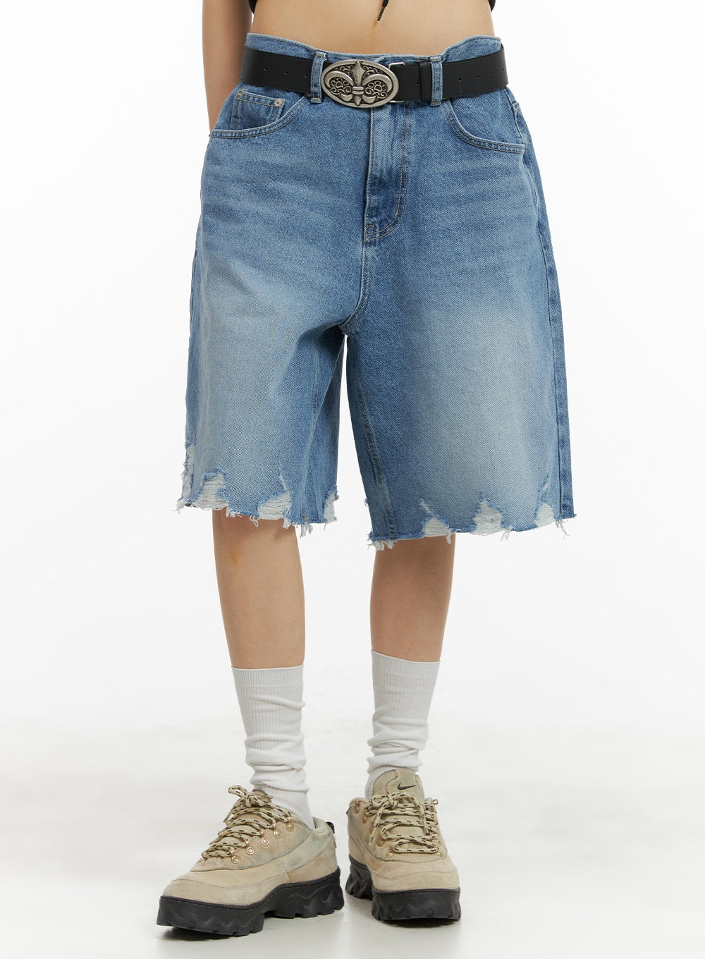 Baggy Denim Jorts (UNISEX) CA419 - Acubi style | LEWKIN