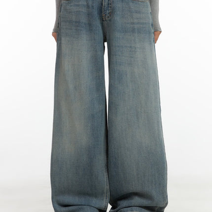 nadia-washed-low-waist-baggy-jeans-co424 / Blue