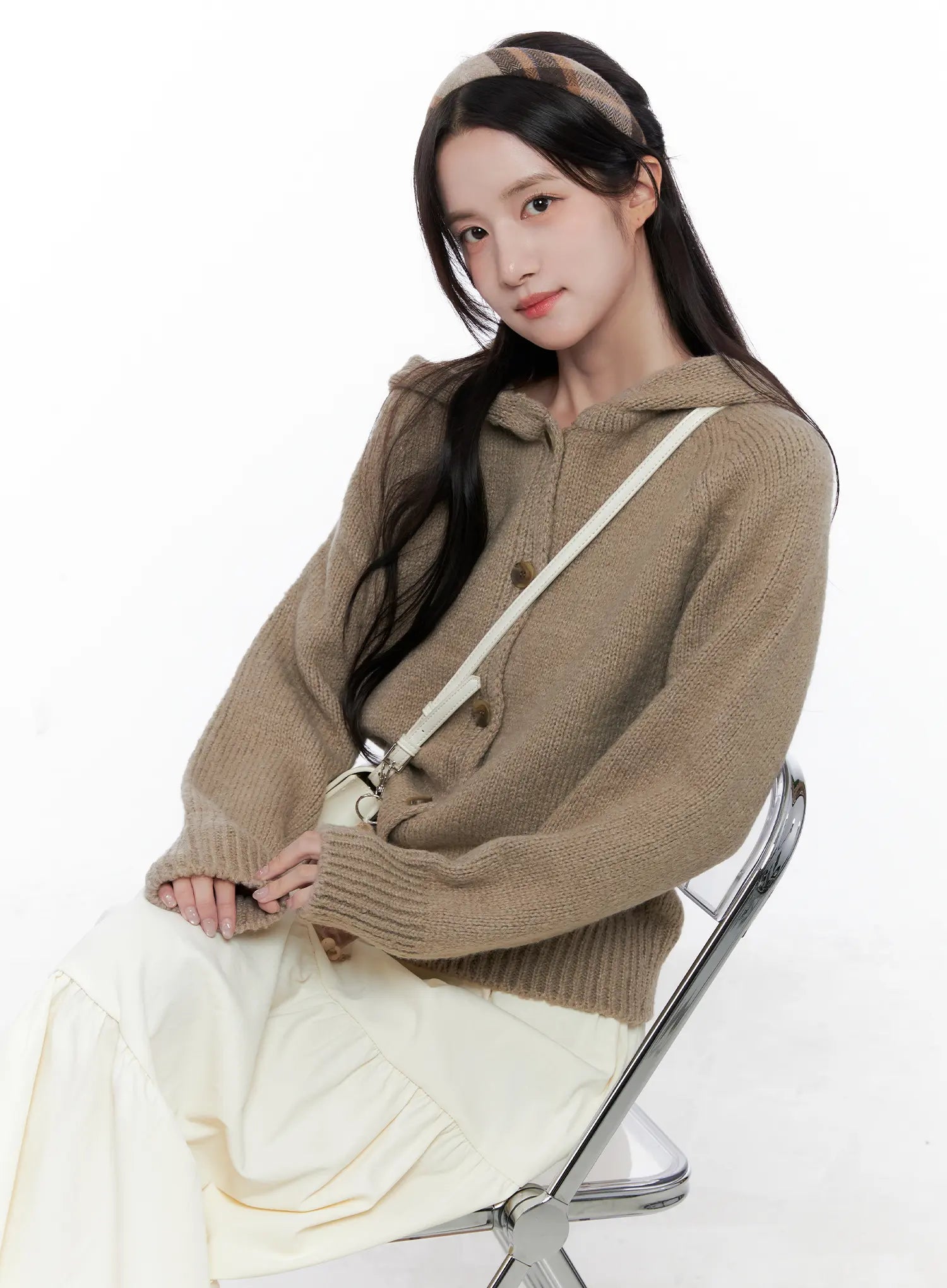 Zip-Up Hoodie Knit CS523 - Casual style | LEWKIN