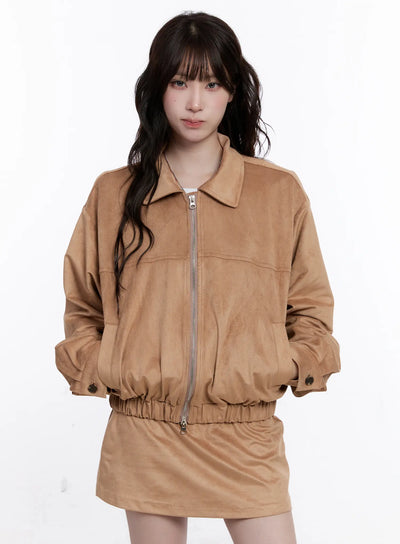 loose-fit-suede-jacket-co501 / Brown