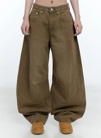 vintage-wide-leg-pants-cg501 / Brown