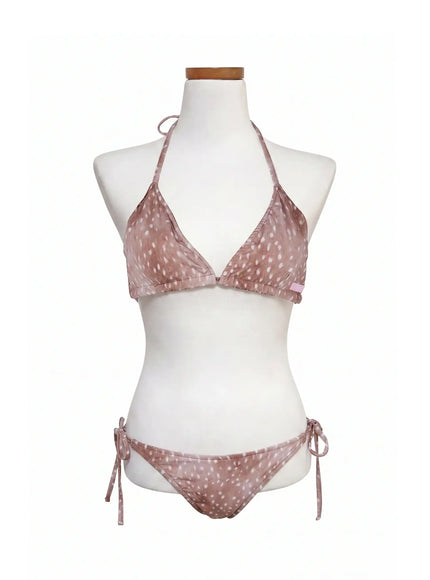 mellow-dotted-print-bikini-set-iy514 / Brown
