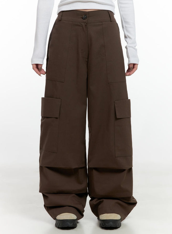 wide-fit-pocketed-cargo-pants-cn411 / Brown