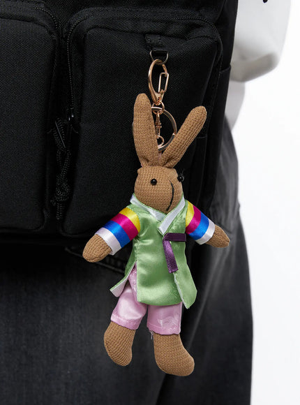 traditional-hanbok-style-bunny-keychainmen-cs523 / Brown