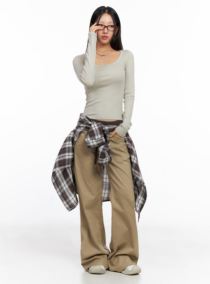 contrast-bootcut-cotton-pants-co515