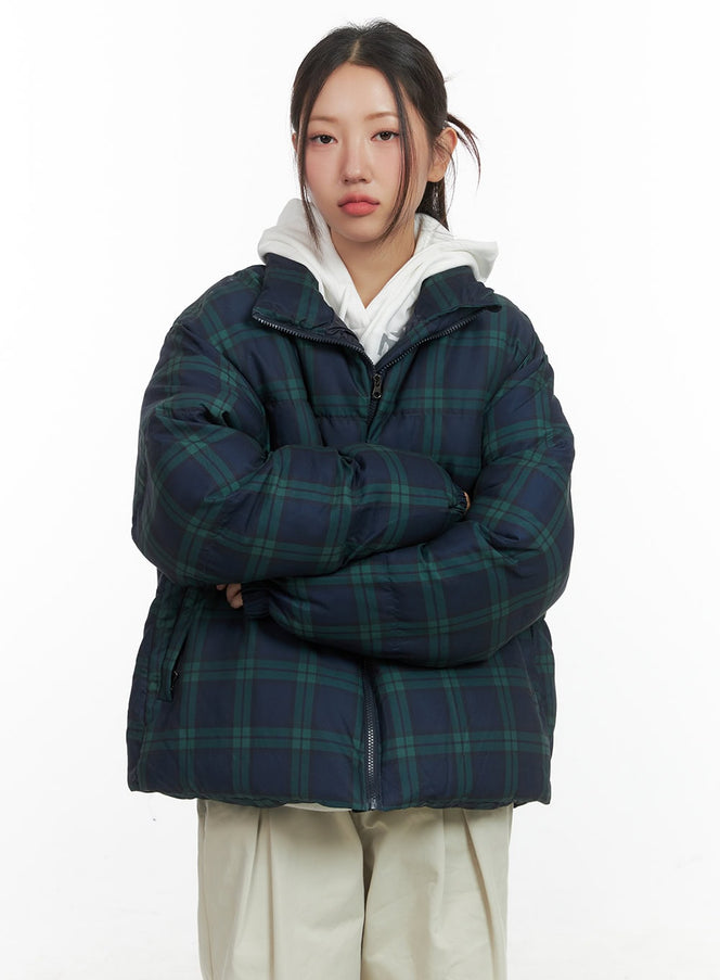 cozy-checkered-puffer-jacket-co417 / Check