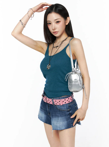 basic-ribbed-sleeveless-top-cu511 / Dark blue