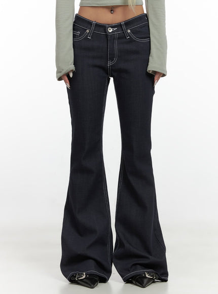 jolie-classic-slimfit-cotton-bootcut-jeans-cs425 / Dark blue