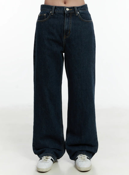 rylee-fleece-lined-wide-leg-jeans-cd523 / Dark blue