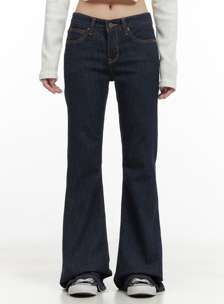 tia-low-rise-bootcut-jeans-cg421 / Dark blue