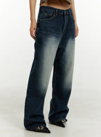 low-rise-baggy-jeans-cy409 / Dark blue