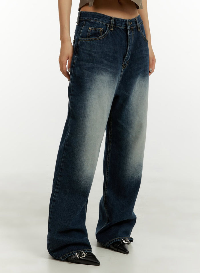 low-rise-baggy-jeans-cy409 / Dark blue