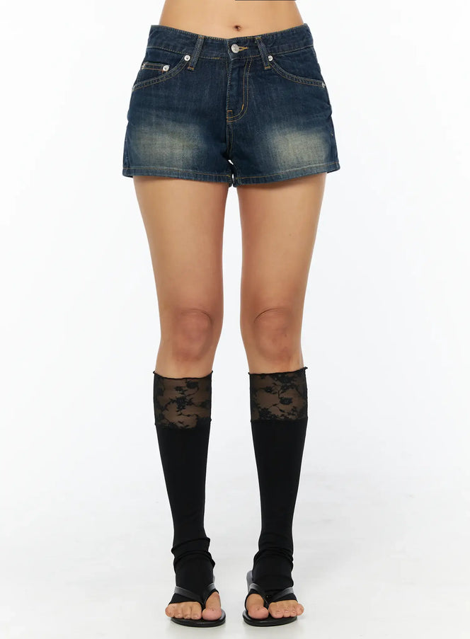 classic-washed-denim-shorts-cu517 / Dark blue