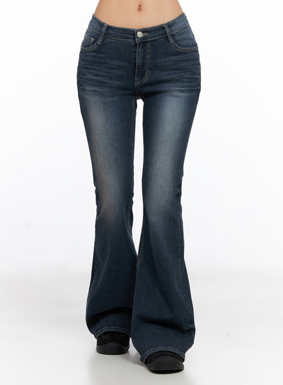 melina-low-rise-flare-jeans-co514 / Dark blue