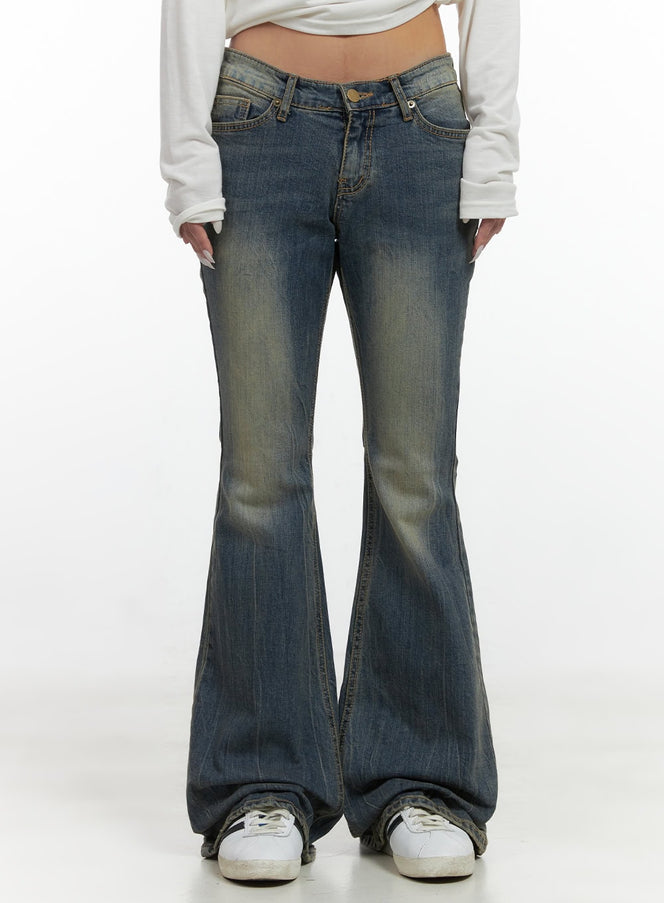 leni-retro-dreamfit-bootcut-denim-jeans-cs426 / Dark blue