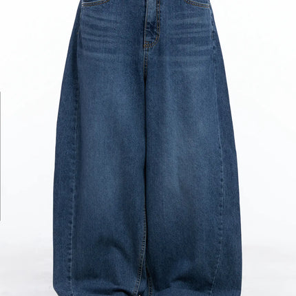 shuhua-washed-wide-leg-denim-jeans-cl510 / Dark blue