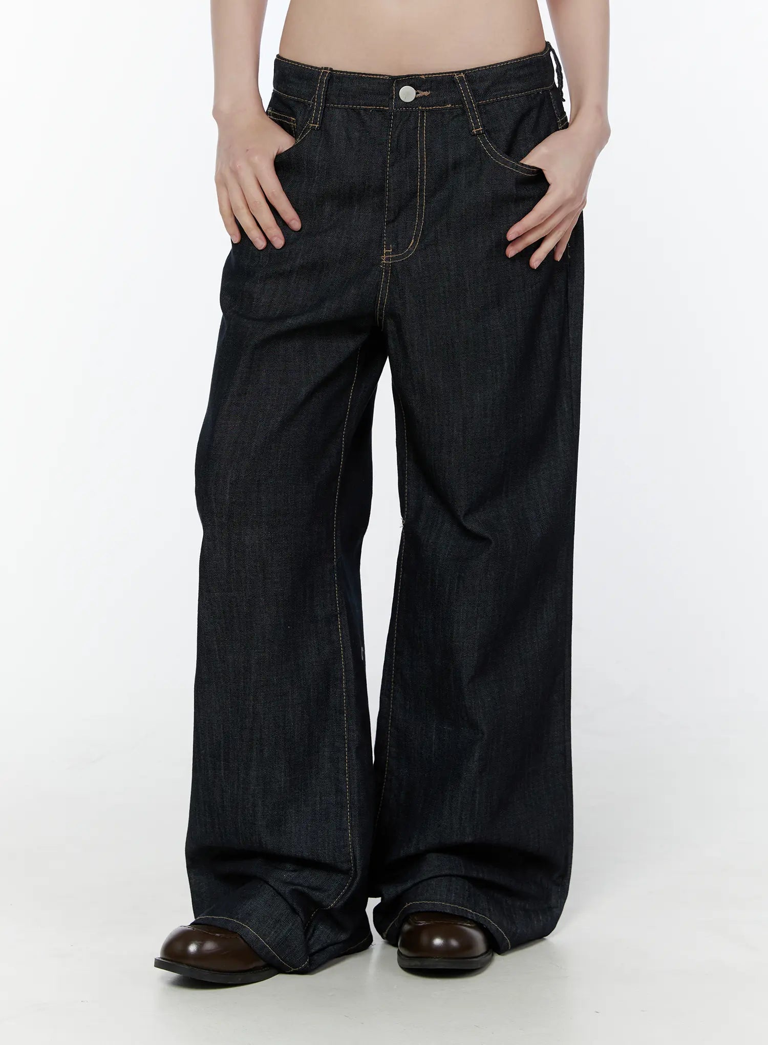 alou-no-fade-wide-leg-jeans-cu505 / Dark blue