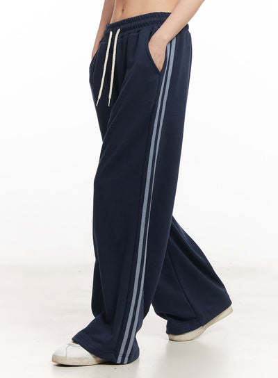 cotton-wide-leg-trackpants-ca516 / Dark blue