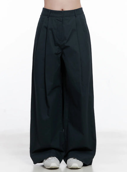 cotton-pintuck-wide-pants-cg521 / Dark blue