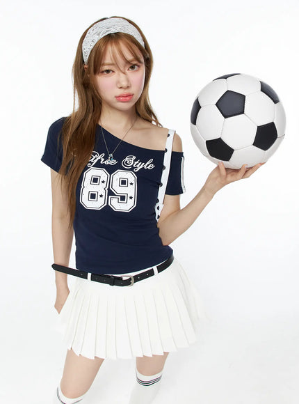 sporty-one-shoulder-graphic-tee-cu511 / Dark blue
