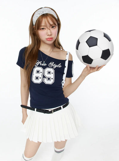 sporty-one-shoulder-graphic-tee-cu511 / Dark blue