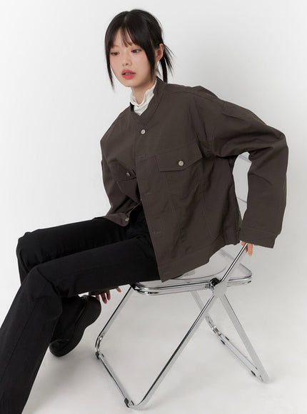 comfy-oversized-polyester-coat-cs412 / Dark brown