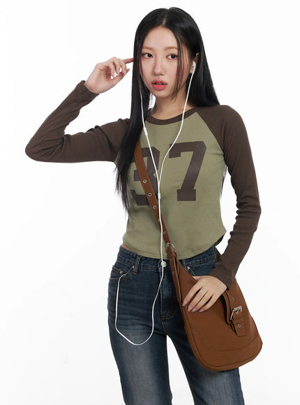 raglan-37-long-sleeve-tee-cj515 / Dark brown