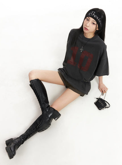 ten-graphic-oversize-t-shirt-ca516 / Dark gray