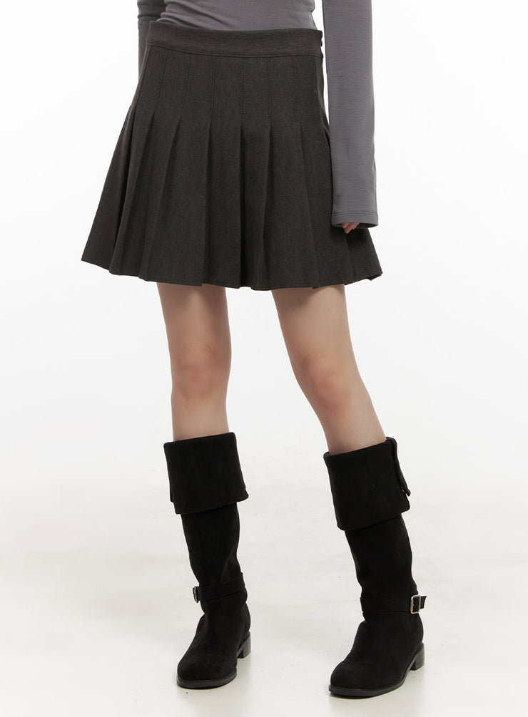 classic-pleated-skirt-cj501 / Dark gray