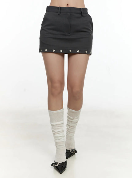 studded-mini-skirt-cg501 / Dark gray