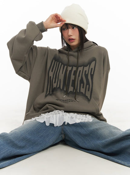 graphic-oversized-hoodie-cf519 / Dark green