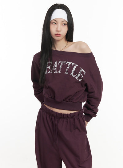 soft-cotton-graphic-cropped-sweatshirt-cf514 / Dark purple