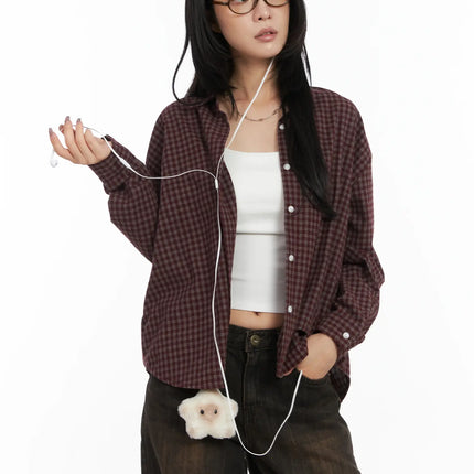 classic-plaid-flannel-shirt-cd502 / Dark red