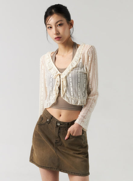 Lace Cardigan CU322 - Korean Women's Fashion | LEWKIN