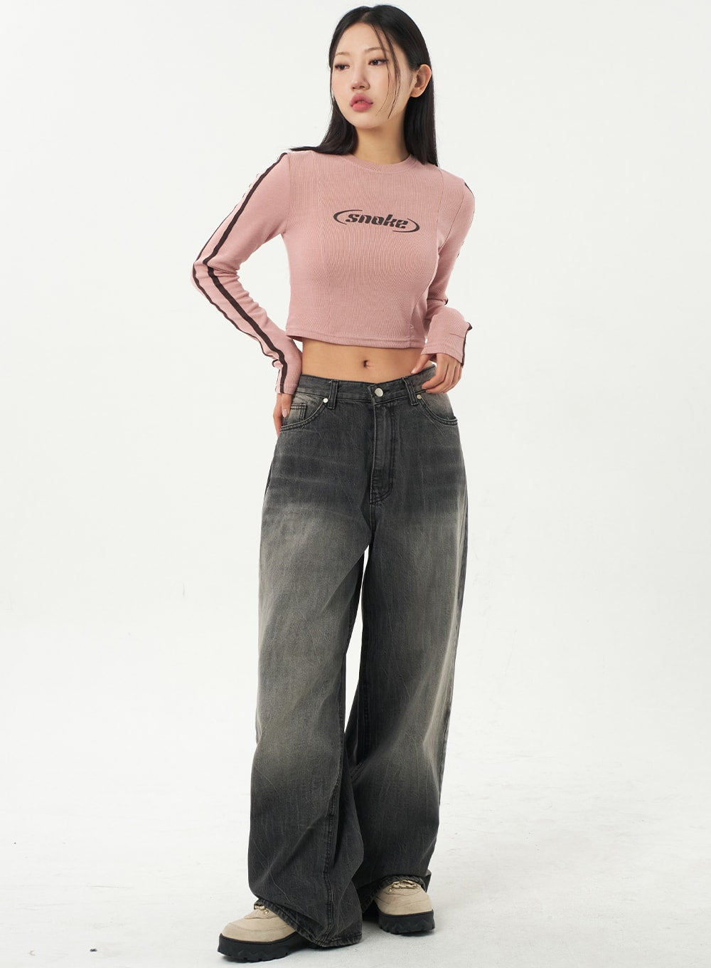 Womens Baggy Black Jeans Korean Baggy Jeans Women Kpop Baggy Jeans