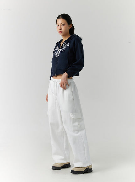 Flowy Drawstring Plush Wide Pants ID305