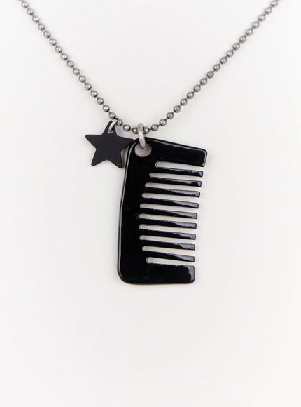 star-charm-comb-necklace-in514 / Black