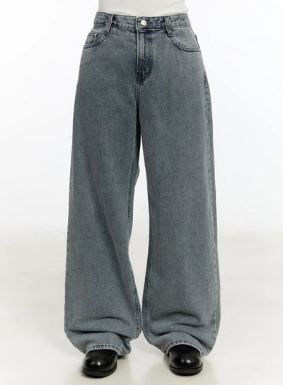ysabelle-gray-washed-wide-leg-jeans-cm510 / Gray