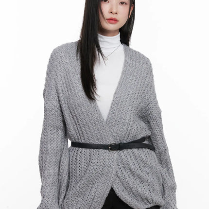 casual-loose-fit-cardigan-cn504 / Gray
