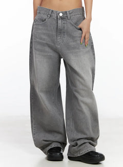 milena-gray-wash-wide-leg-jeans-cf511 / Gray