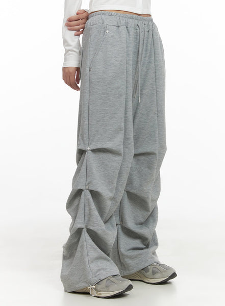 Cotton Pintuck Banded Sweatpants CS405 - Acubi style | LEWKIN