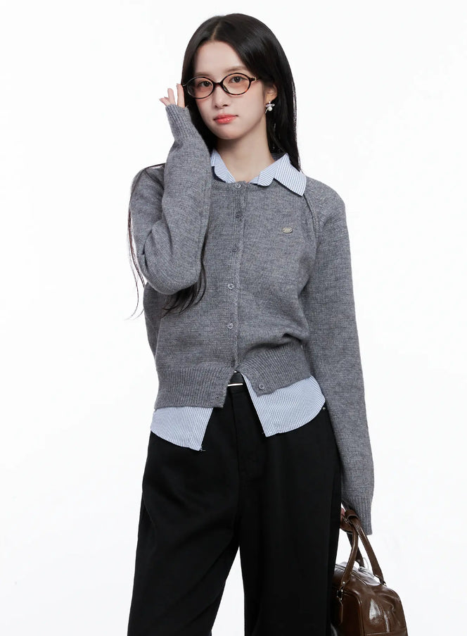 Cable Knit Zip Up Cardigan CD420 - Acubi style | LEWKIN