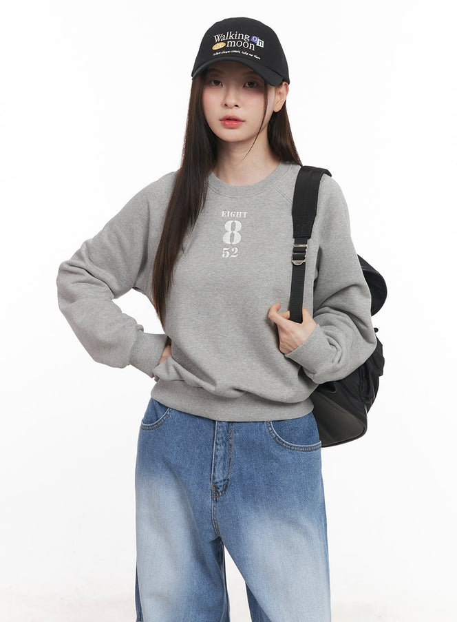 embroidered-crewneck-sweatshirt-cm512 / Gray