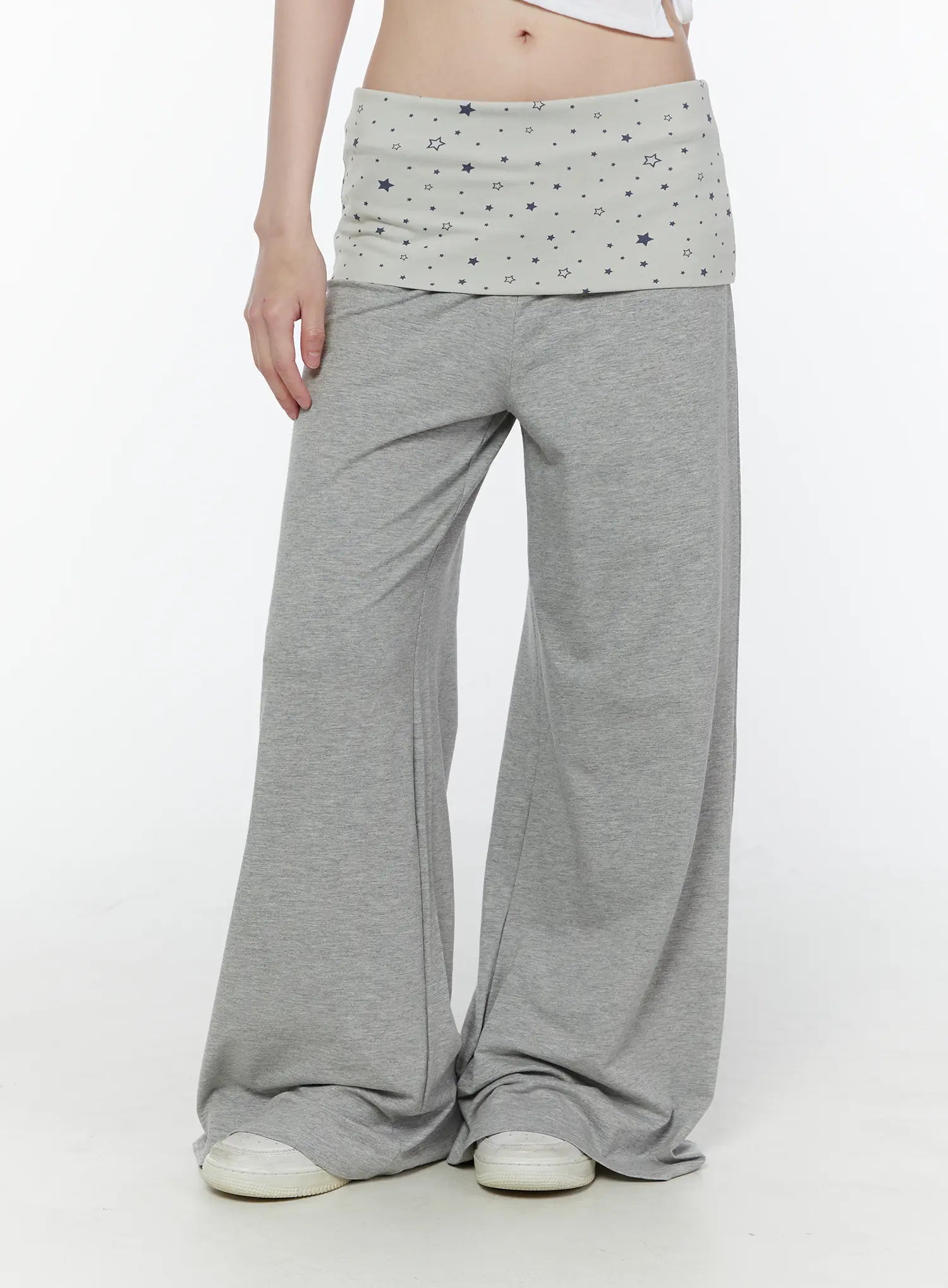 star-print-comfort-fit-sweatpants-cu508 / Gray